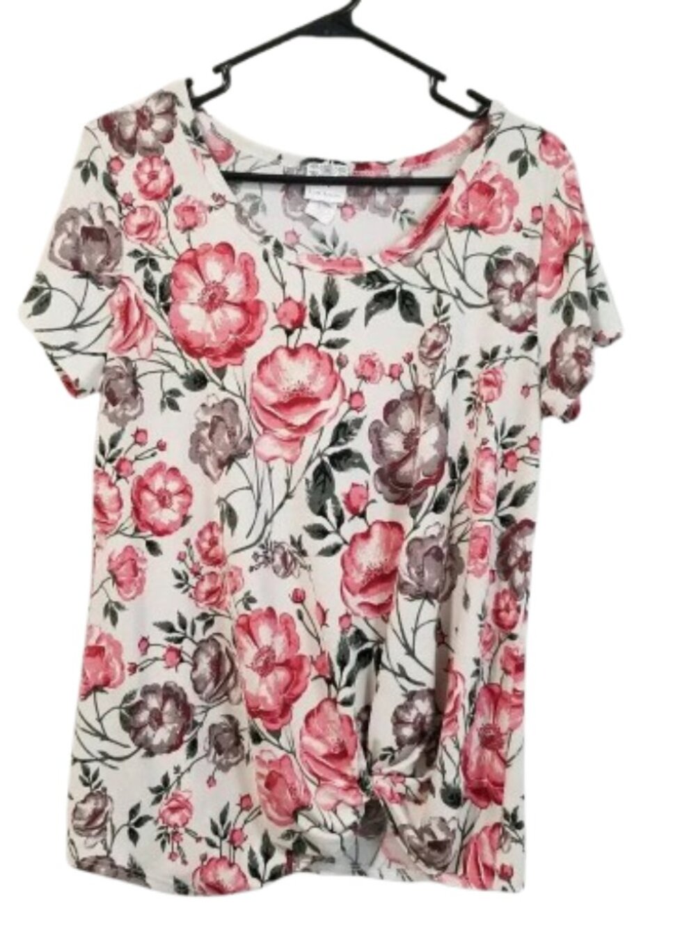 Late August Floral Blouse Pink White Women's Medium